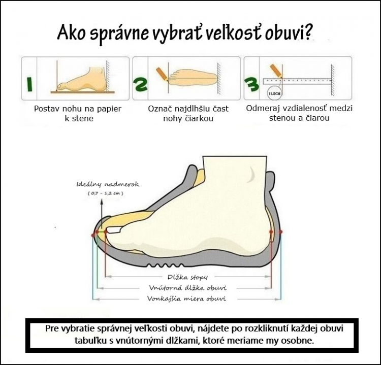 Jak vybrat velikost obuvi