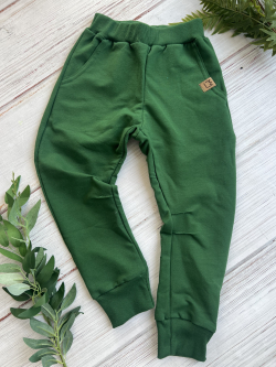Zelené bavlněné kalhoty tepláky