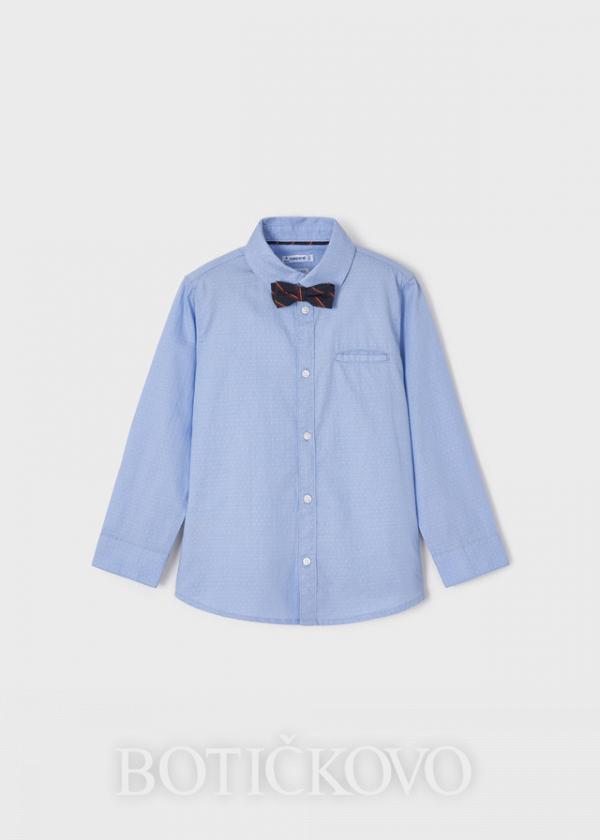 MAYORAL chlapecká košile s motýlikem 4184-059 light blue