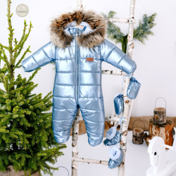 Exkluzivní metalický overal s kožíškem