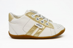Kožená dětská obuv WANDA 251025 šedá / bílá