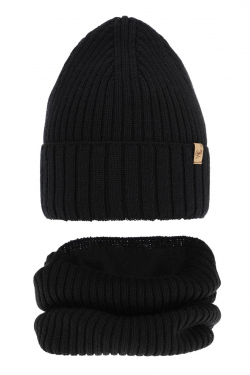 Dětská zimní MERINO čepice s nákrčníkem