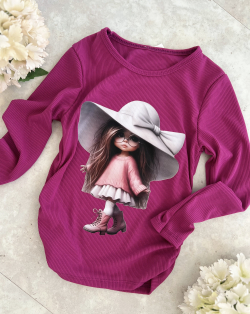 Vroubkované dívčí triko