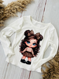 Vroubkované dívčí triko