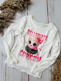 Dívčí triko s dlouhým rukávem BALLERIANA CAPPUCCINA