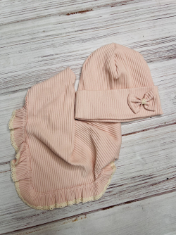 Bavlněná dívčí čepice a nákrčník