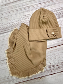 Bavlněná dívčí čepice a nákrčník