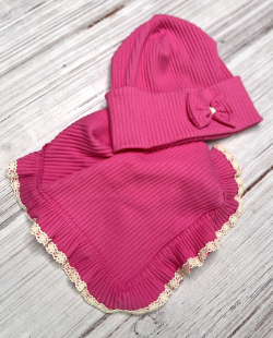 Bavlněná dívčí čepice a nákrčník