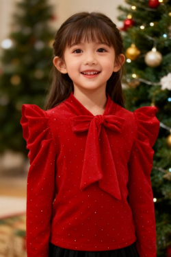 Dívčí triko s mašlí