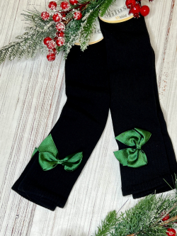 Dívčí jednobarevné nadkolenky s barevnou mašlí