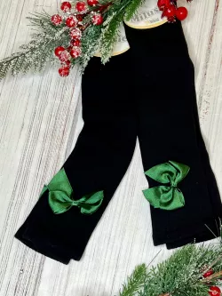 Dívčí jednobarevné nadkolenky s barevnou mašlí