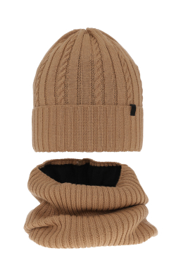 Chlapecká zimní čepice MERINO + nákrčník