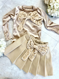 2 dílný set s flitrovou mašlí